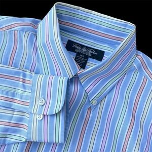 Brooks Brothers Country Club Men’s Button Down Striped Dress Shirt Size Medium